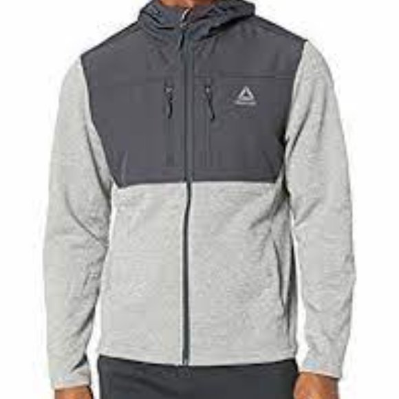 reebok men's softshell swacket jacket
